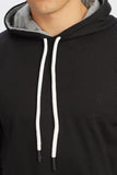 Color Hunt Black 100% Cotton Fleece Solid Hoodie - Regular Fit