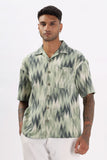 Color Hunt Men's Green Half Sleeve Oversize Oversize Shirt - Colorhunt