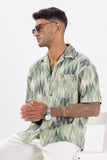 Color Hunt Men's Green Half Sleeve Oversize Oversize Shirt