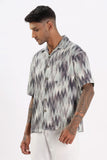 Color Hunt Men's Purple Half Sleeve Oversize Oversize Shirt - Colorhunt