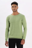 Color Hunt Men's Green Full Sleeve Regular Fit Flat Knit - Colorhunt