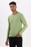 Color Hunt Men's Green Full Sleeve Regular Fit Flat Knit - Colorhunt