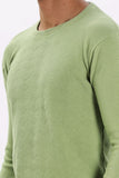 Color Hunt Men's Green Full Sleeve Regular Fit Flat Knit - Colorhunt