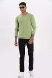 Color Hunt Men's Green Full Sleeve Regular Fit Flat Knit