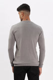 Color Hunt Men's Grey Full Sleeve Regular Fit Flat Knit