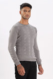 Color Hunt Men's Grey Full Sleeve Regular Fit Flat Knit - Colorhunt