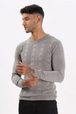 Color Hunt Men's Grey Full Sleeve Regular Fit Flat Knit - Colorhunt