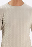 Color Hunt Men's Cream Full Sleeve Regular Fit Flat Knit - Colorhunt