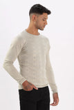 Color Hunt Men's Skin/Cream Full Sleeve Regular Fit Flat Knit - Colorhunt