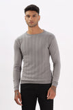 Color Hunt Men's Grey Full Sleeve Regular Fit Flat Knit - Colorhunt