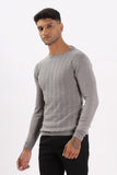 Color Hunt Men's Grey Full Sleeve Regular Fit Flat Knit - Colorhunt