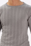 Color Hunt Men's Grey Full Sleeve Regular Fit Flat Knit - Colorhunt