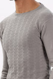 Color Hunt Men's Grey Full Sleeve Regular Fit Flat Knit - Colorhunt