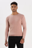 Color Hunt Men's Pink Full Sleeve Regular Fit Flat Knit