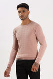 Color Hunt Men's Pink Full Sleeve Regular Fit Flat Knit - Colorhunt