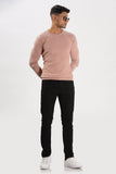 Color Hunt Men's Pink Full Sleeve Regular Fit Flat Knit