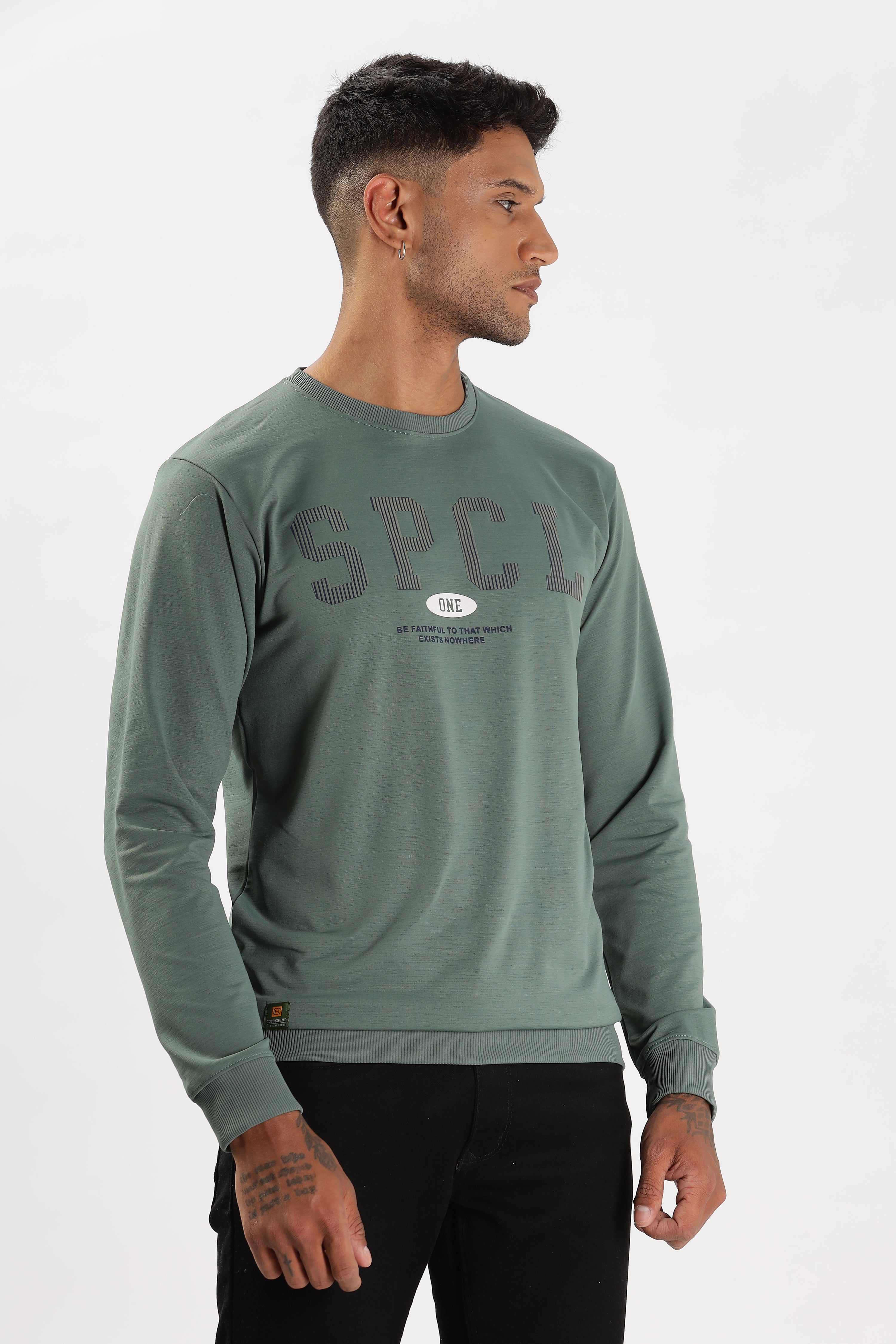 Color Hunt Men's Dark Green Full Sleeve Regular Fit Sweatshirt