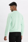 Color Hunt Men's L. Mint Green Full Sleeve Regular Fit Sweatshirt