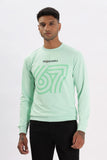 Color Hunt Men's L. Mint Green Full Sleeve Regular Fit Sweatshirt - Colorhunt