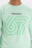 Color Hunt Men's L. Mint Green Full Sleeve Regular Fit Sweatshirt - Colorhunt