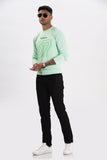 Color Hunt Men's L. Mint Green Full Sleeve Regular Fit Sweatshirt