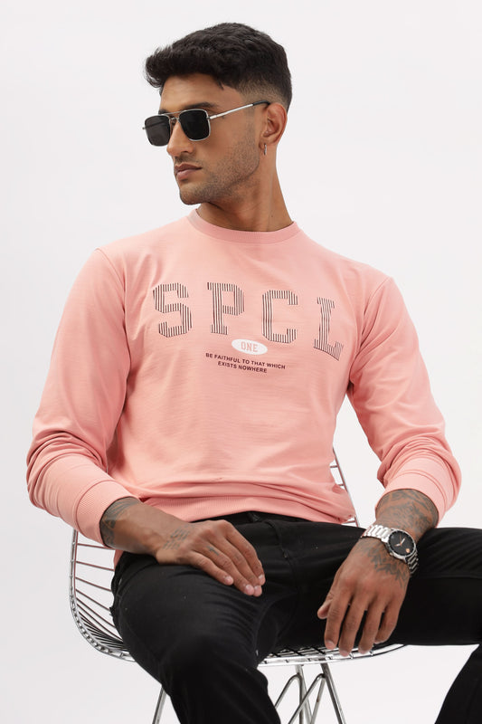 Color Hunt Men's Pink Full Sleeve Regular Fit Sweatshirt - Colorhunt