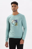 Color Hunt Men's Sea Green Full Sleeve Regular Fit Sweatshirt