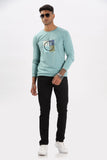 Color Hunt Men's Sea Green Full Sleeve Regular Fit Sweatshirt