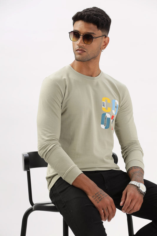 Color Hunt Men's Pista Green Full Sleeve Regular Fit Sweatshirt - Colorhunt