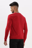 Color Hunt Men's Dark Red Full Sleeve Regular Fit Sweatshirt