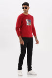 Color Hunt Men's Dark Red Full Sleeve Regular Fit Sweatshirt