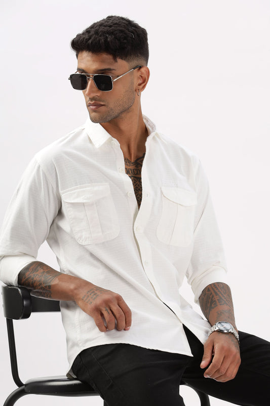 Color Hunt Men's White Full Sleeve nan Shirt - Colorhunt