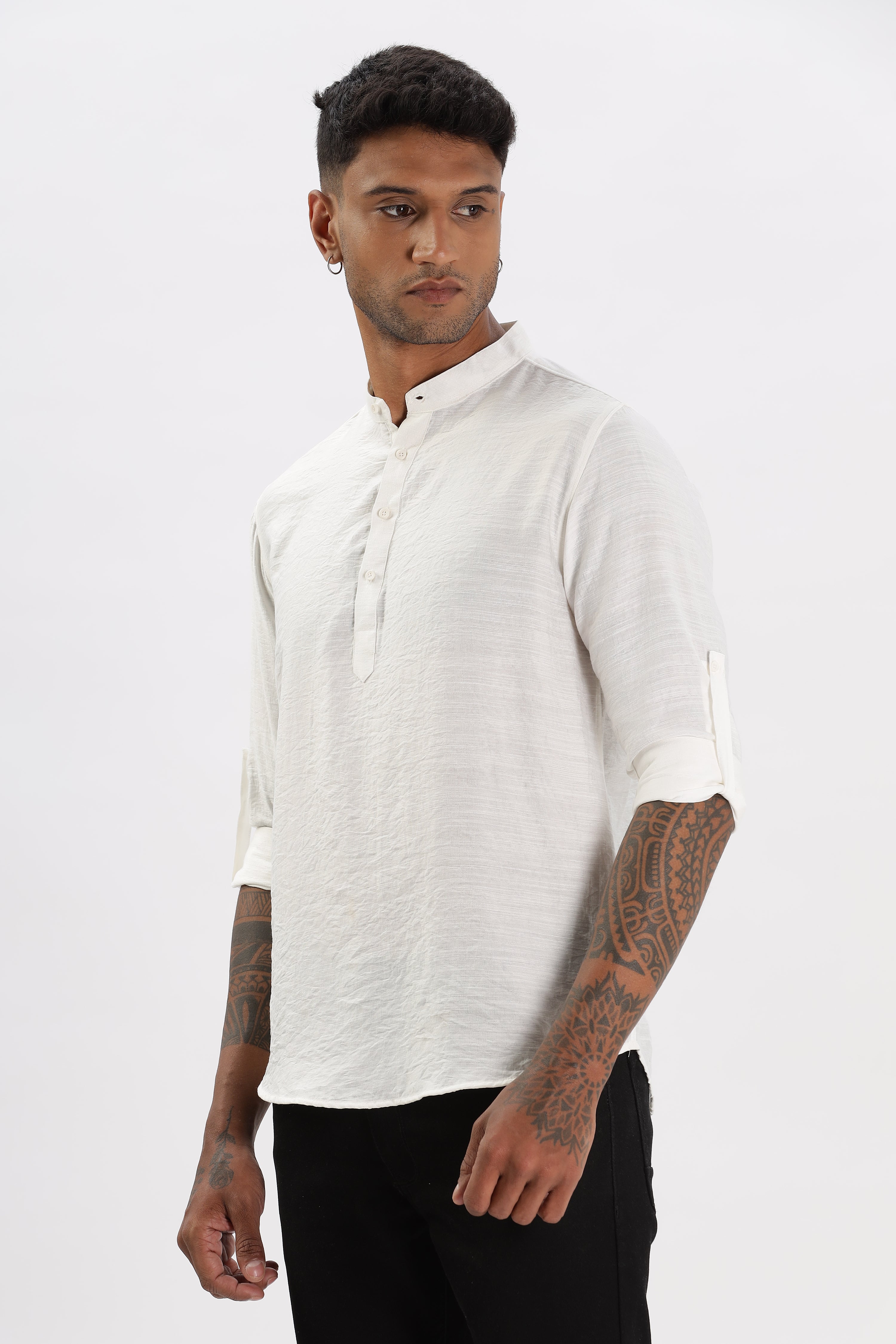 Color Hunt Men's White Full Sleeve Regular Fit Kurta