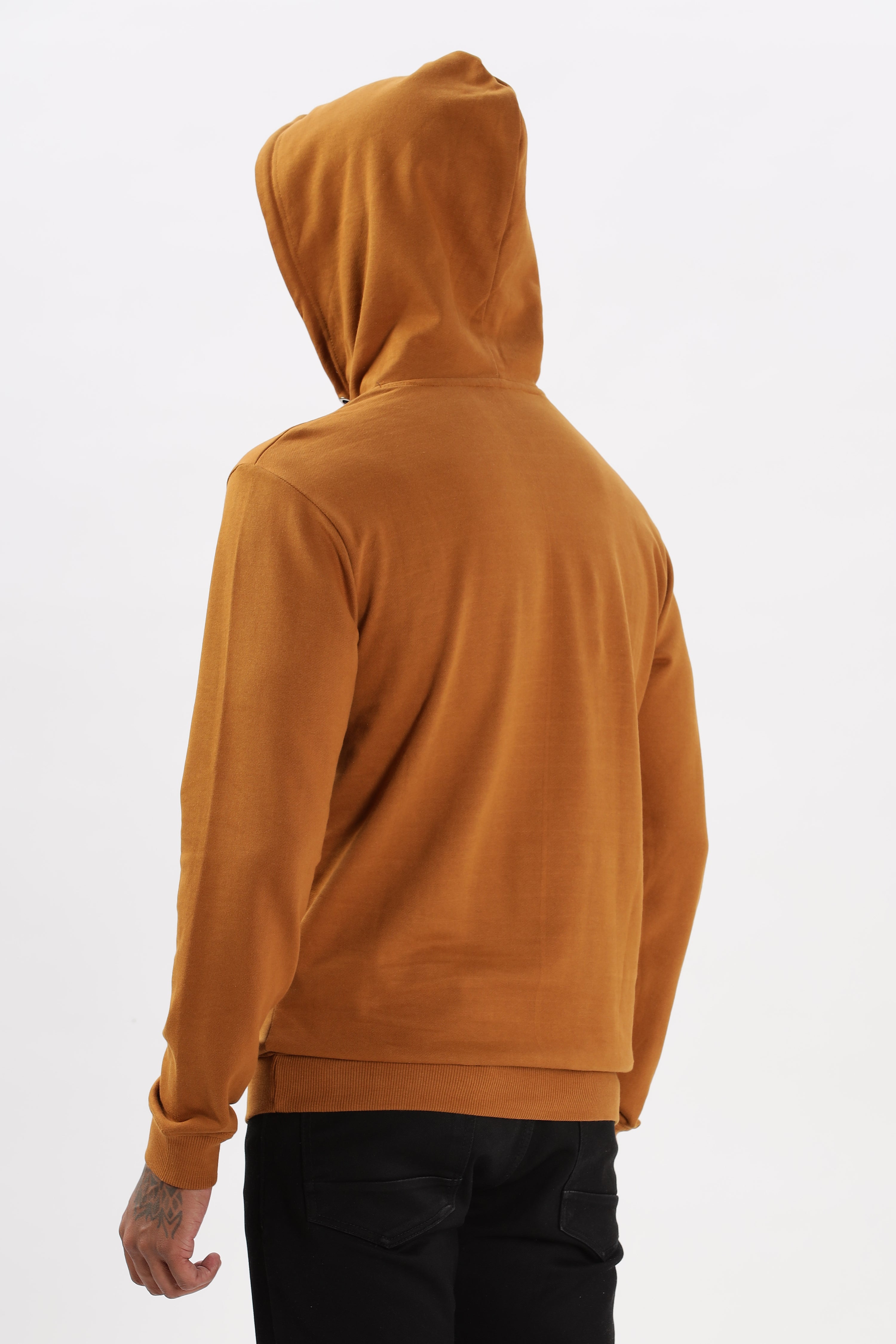 Color Hunt Men's Honey Brown Full Sleeve Regular Fit Hoodie