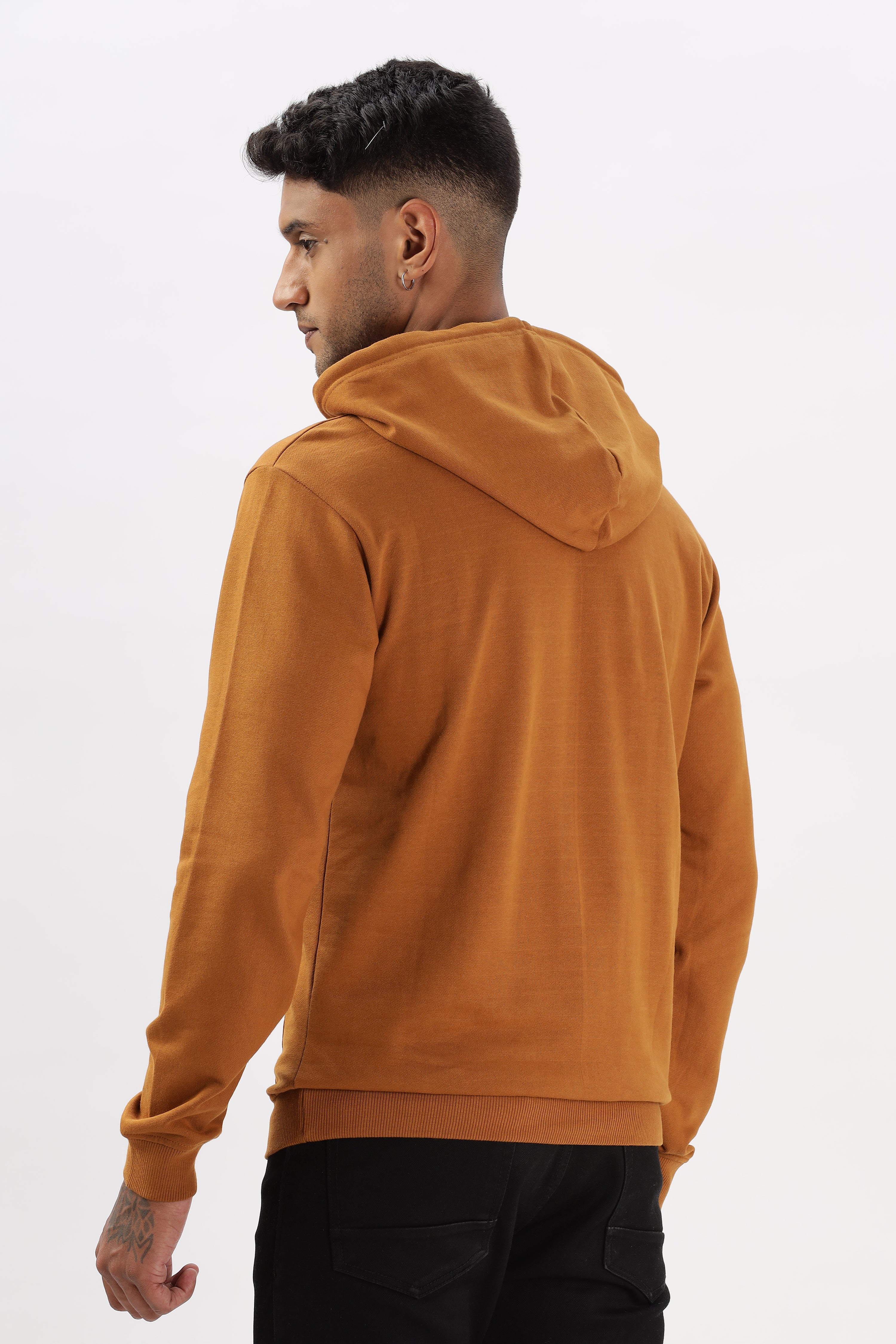 Color Hunt Men's Honey Brown Full Sleeve Regular Fit Hoodie