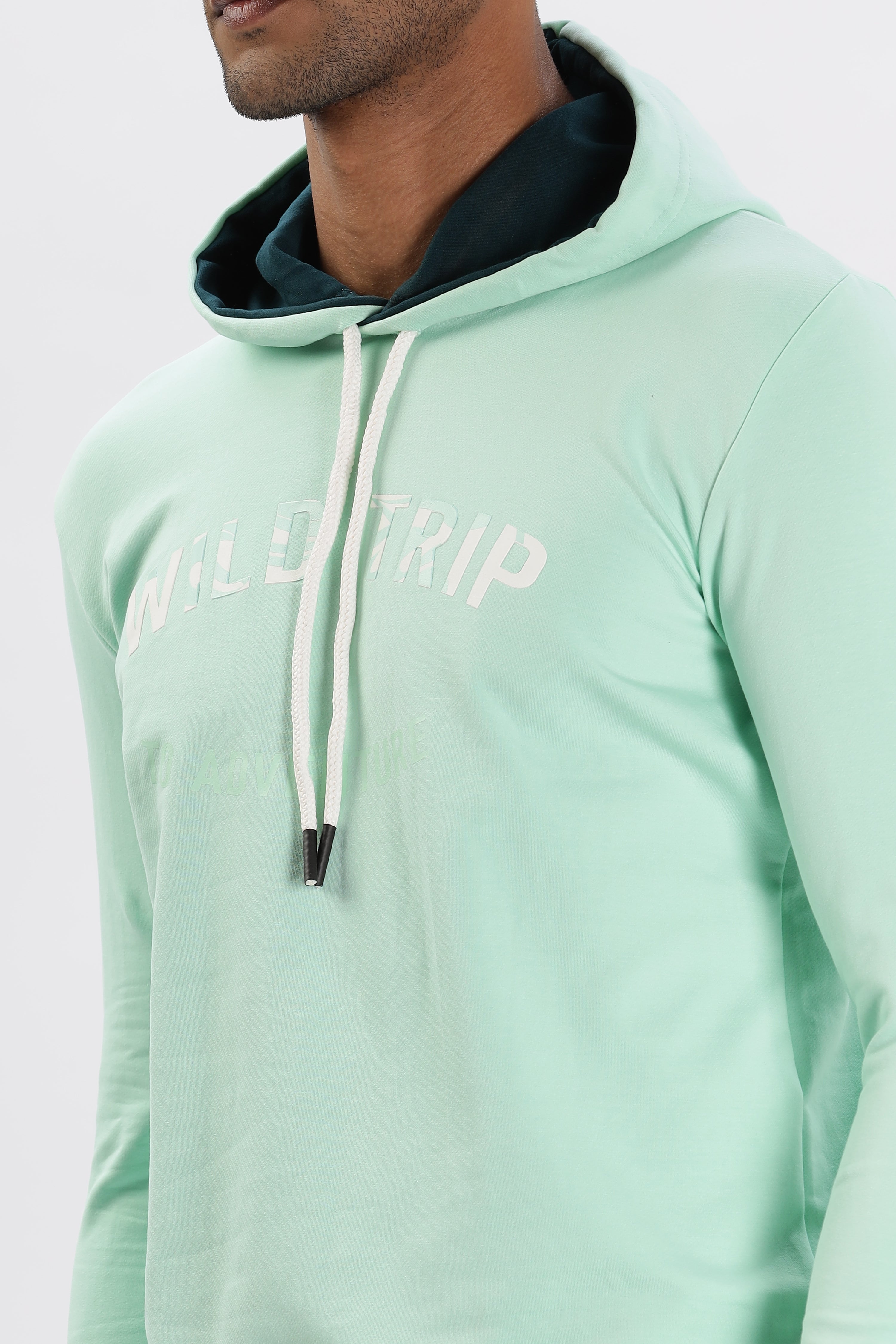 Color Hunt Men's Mint Green Full Sleeve Regular Fit Hoodie