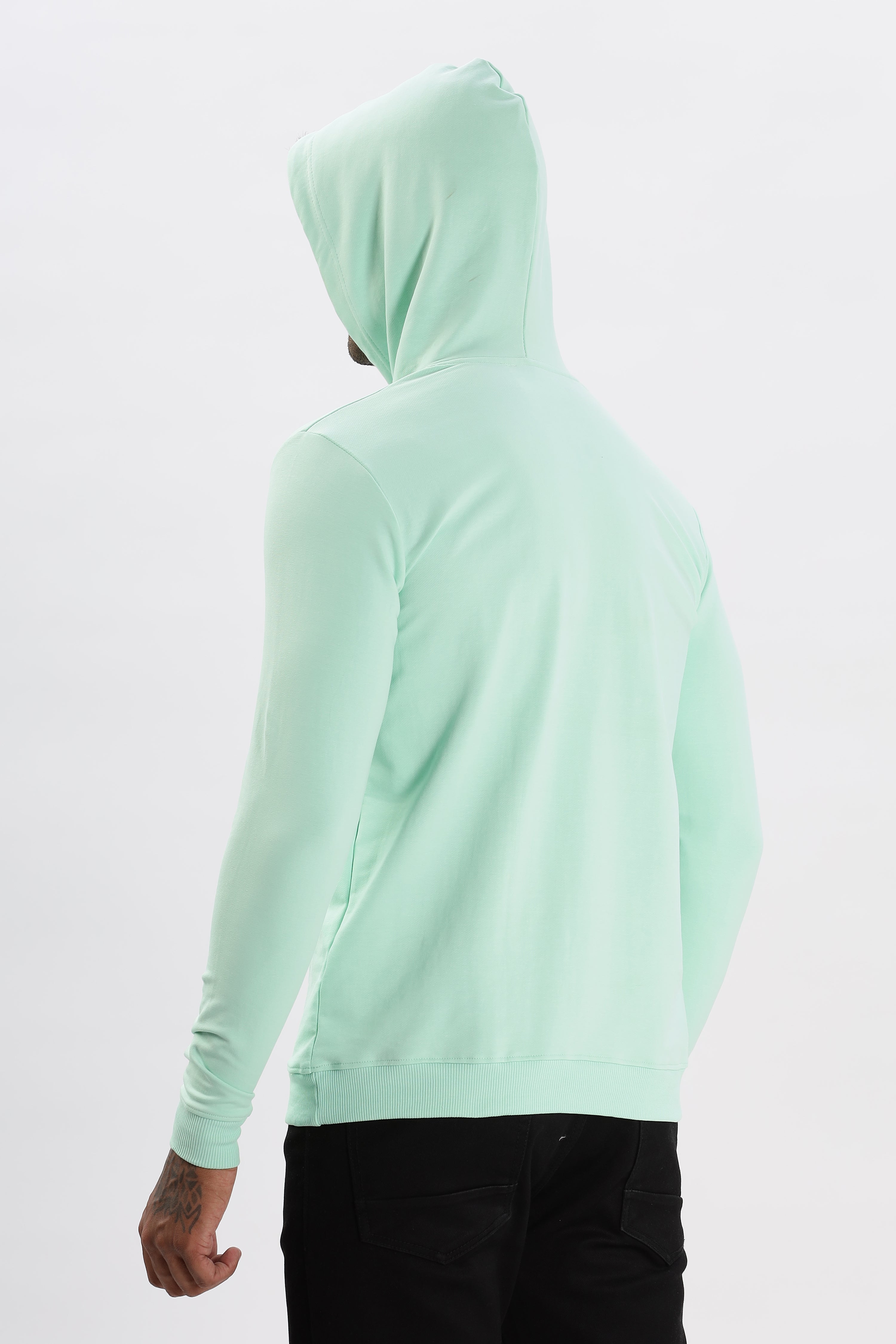 Color Hunt Men's Mint Green Full Sleeve Regular Fit Hoodie