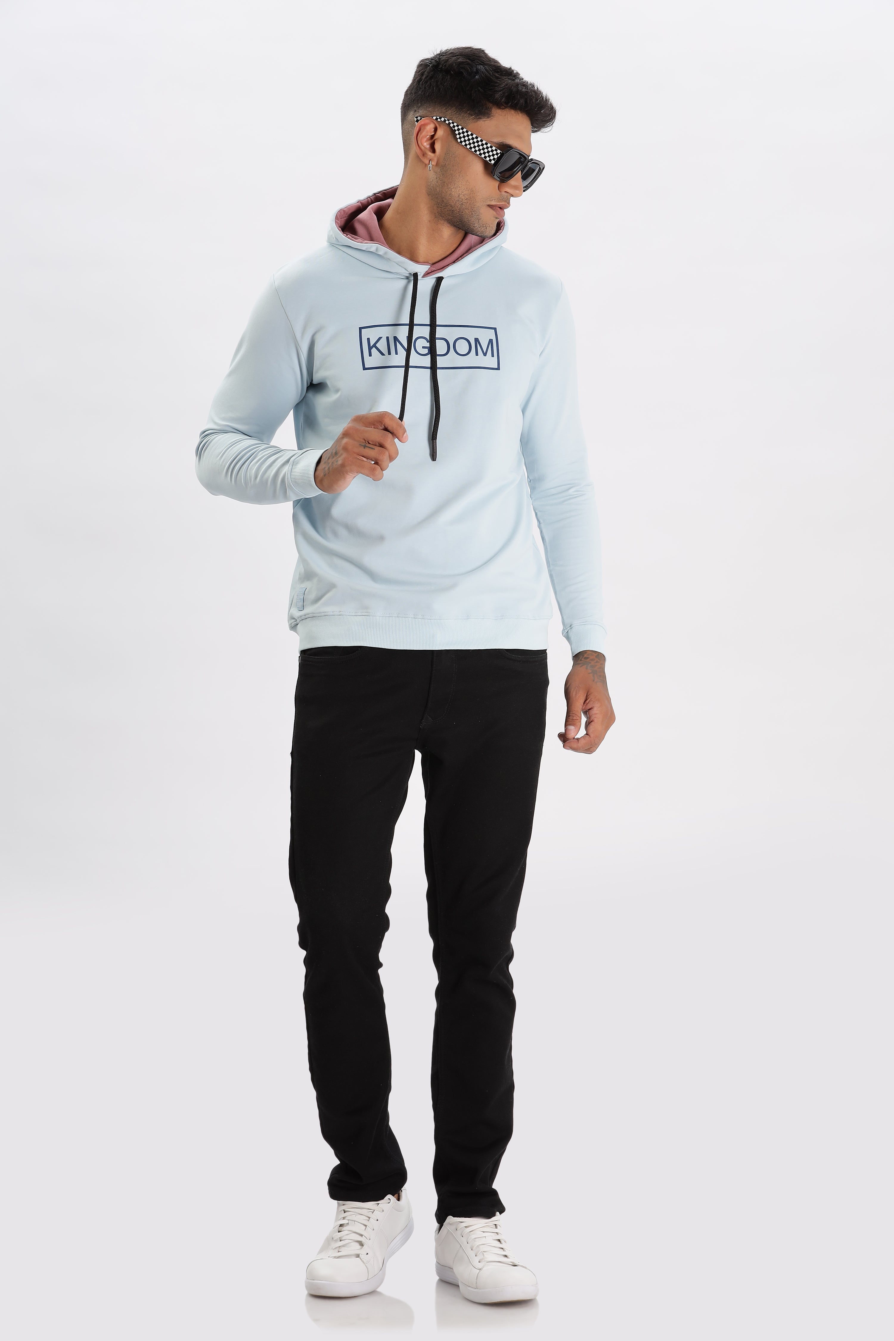 Color Hunt Men's Light Blue Full Sleeve Regular Fit Hoodie