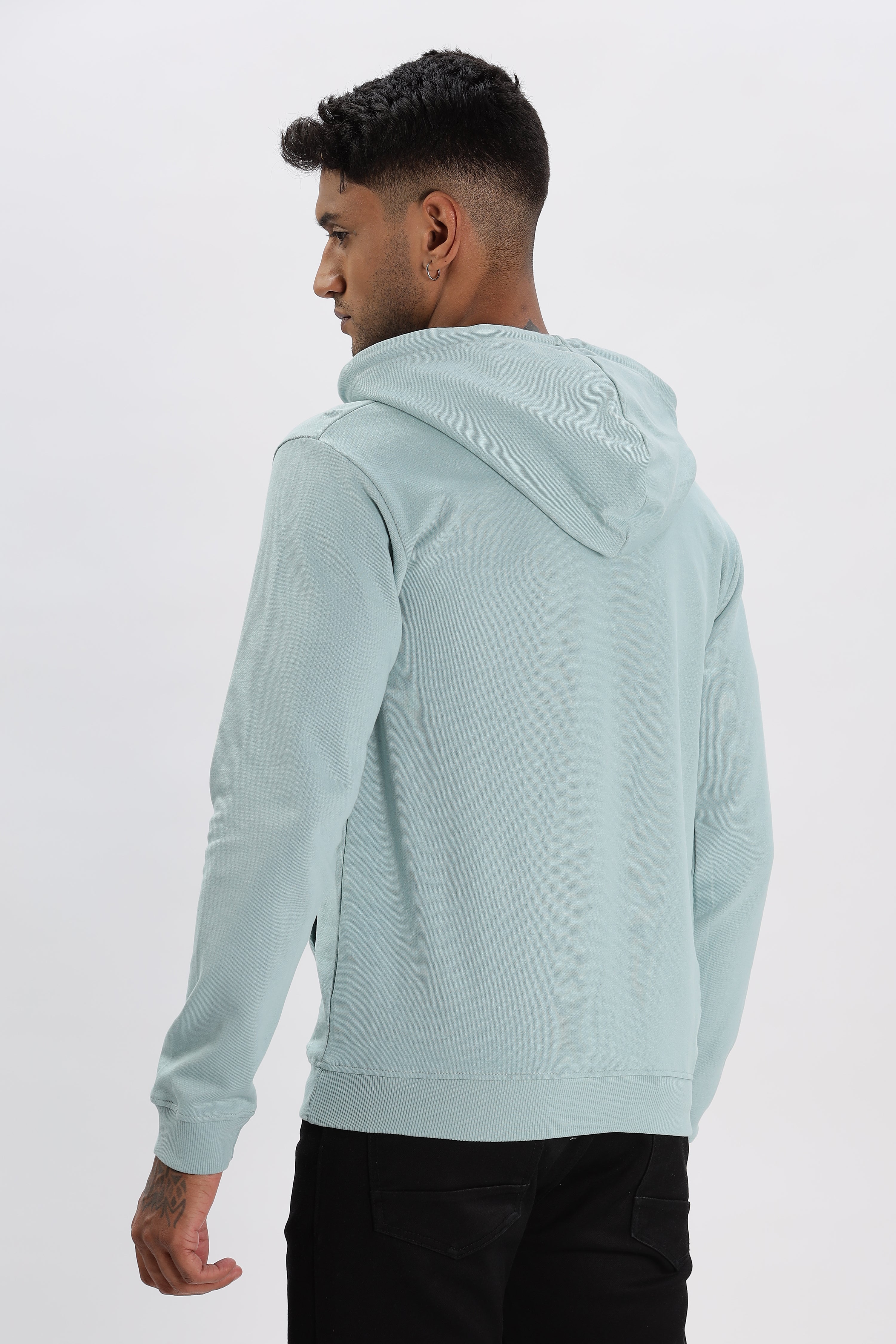 Color Hunt Men's Light Blue/Sea Blue Full Sleeve Regular Fit Hoodie