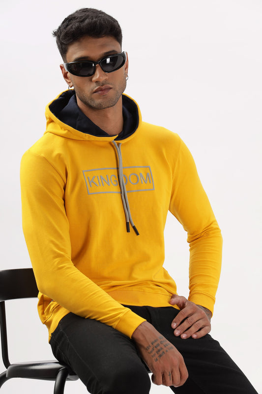 Color Hunt Men's Yellow Full Sleeve Regular Fit Hoodie - Colorhunt