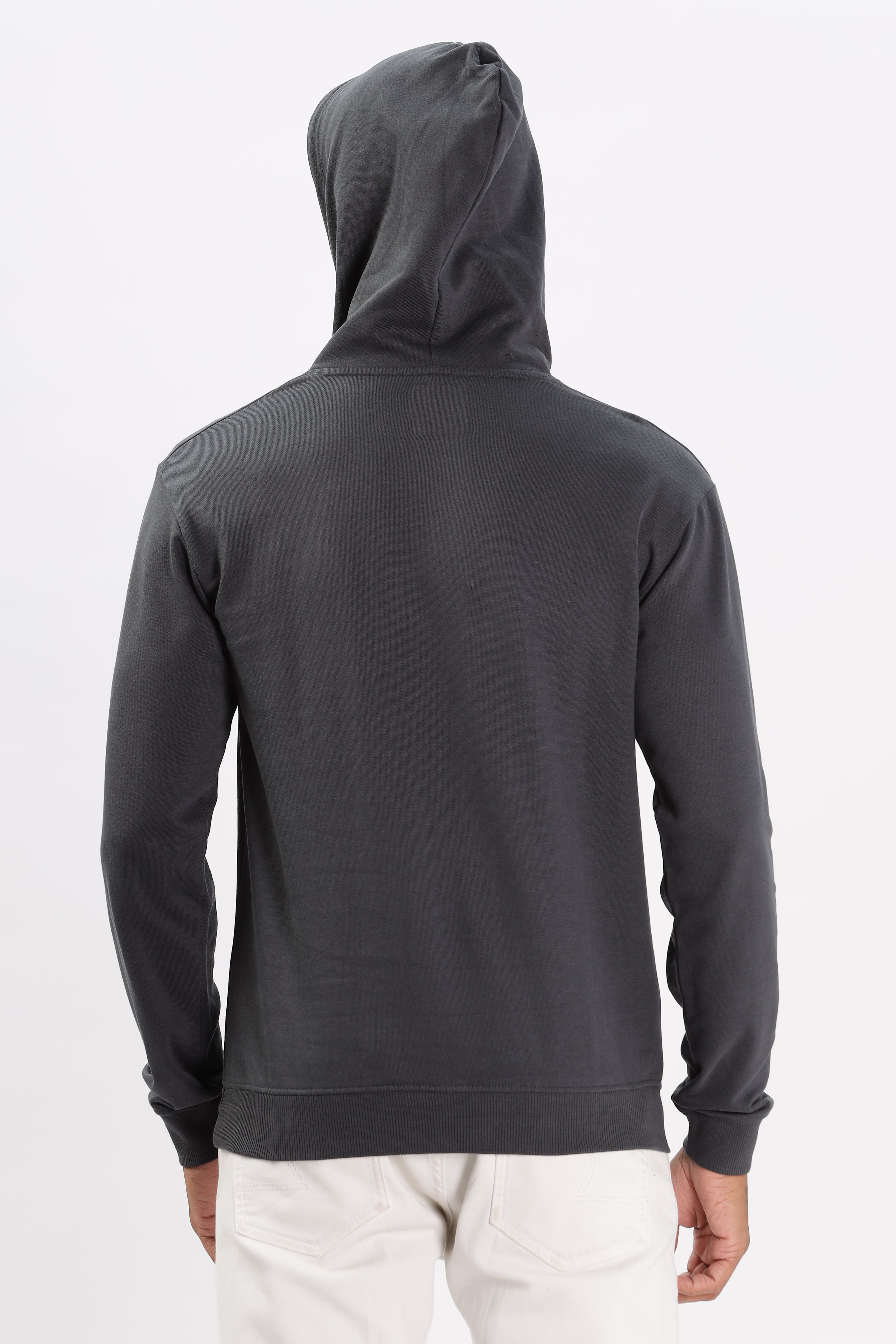 Color Hunt Men's Dark Grey Full Sleeve Regular Fit Hoodie