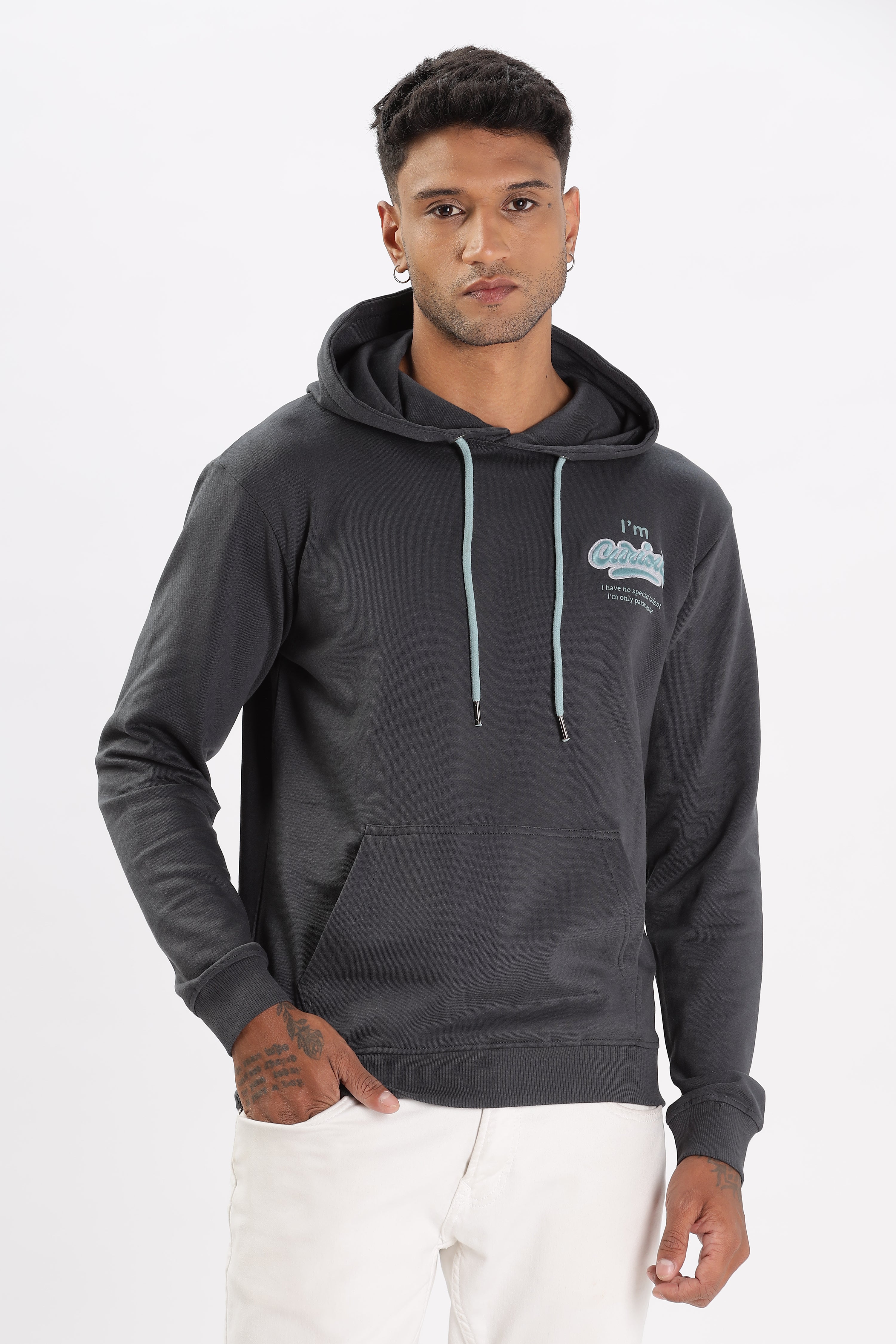 Color Hunt Men's Dark Grey Full Sleeve Regular Fit Hoodie