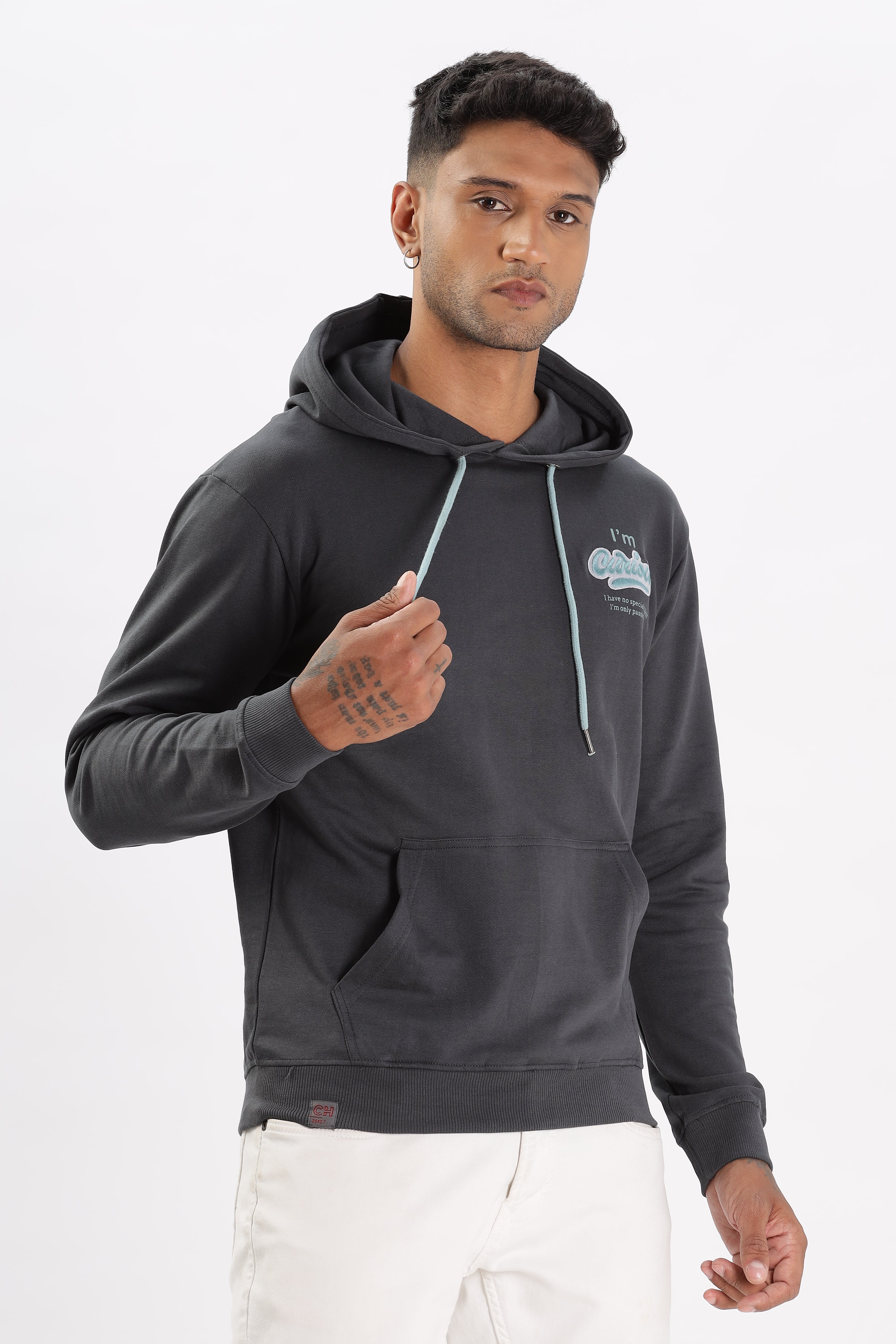 Color Hunt Men's Dark Grey Full Sleeve Regular Fit Hoodie