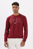 Color Hunt Men's Maroon Full Sleeve Regular Fit Sweatshirt