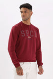 Color Hunt Men's Maroon Full Sleeve Regular Fit Sweatshirt - Colorhunt