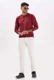 Color Hunt Men's Maroon Full Sleeve Regular Fit Sweatshirt