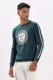 Color Hunt Men's Teal Full Sleeve Regular Fit Sweatshirt - Colorhunt