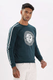 Color Hunt Men's Teal Full Sleeve Regular Fit Sweatshirt - Colorhunt