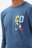 Color Hunt Men's Blue Full Sleeve Regular Fit Sweatshirt - Colorhunt