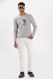 Color Hunt Men's Grey Full Sleeve Regular Fit Sweatshirt